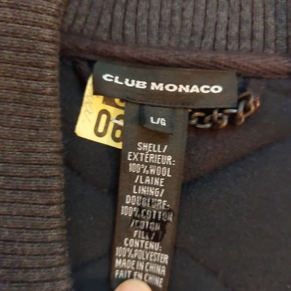 Club monaco 100% wool men coat bomber size L - Picture 5 of 5